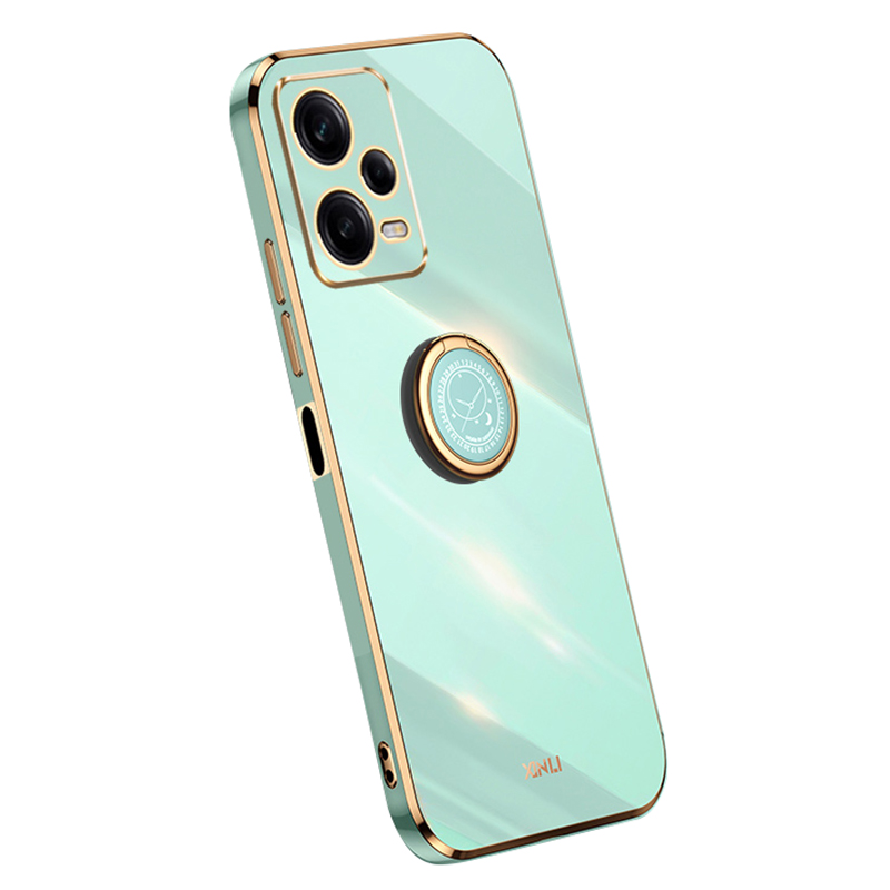 

Xinli Für Xiaomi Redmi Note 12 Pro 5G Ringhalter Kickstand TPU -telefonabdeckungskoffer Mit Elektroplierender Kante - Cyan, Xiaomi Redmi Note 12 Pro 5G