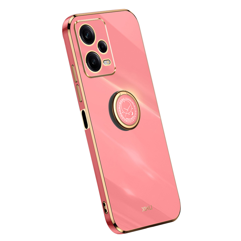

Xinli Für Xiaomi Redmi Note 12 Pro 5G Ringhalter Kickstand TPU -telefonabdeckungskoffer Mit Elektroplierender Kante - Rot, Xiaomi Redmi Note 12 Pro 5G