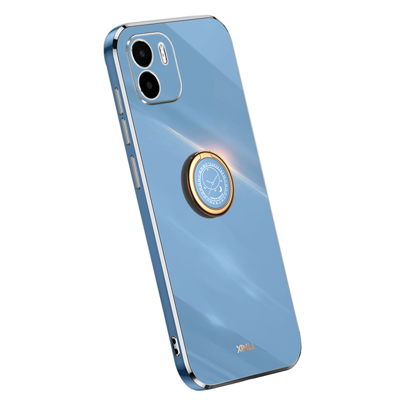 

Xinli Kickstand -telefonhülle Für Xiaomi Redmi A1 4G, Elektroplierendes Golden Edge TPU -telefonabdeckung Mit Ringhalter - Blau, Xiaomi Redmi A2 4G