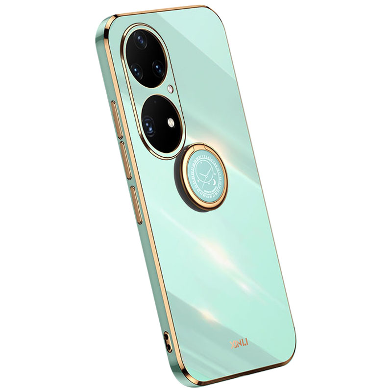 

Xinli Für Huawei P50 4G Elektroplattierte Plattierung Telefonhülle Kickstandhalter Soft TPU Telefonabdeckung - Cyan, Huawei P50 4G