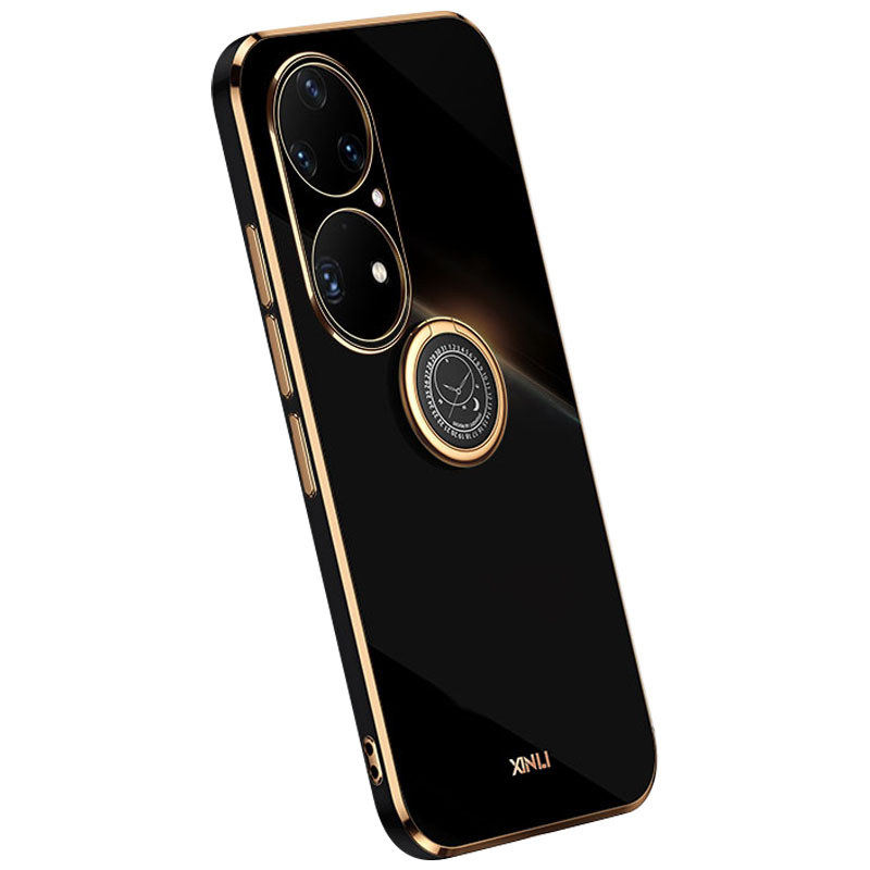 

Xinli Für Huawei P50 4G Elektroplattierte Plattierung Telefonhülle Kickstandhalter Soft TPU Telefonabdeckung - Schwarz, Huawei P50 4G