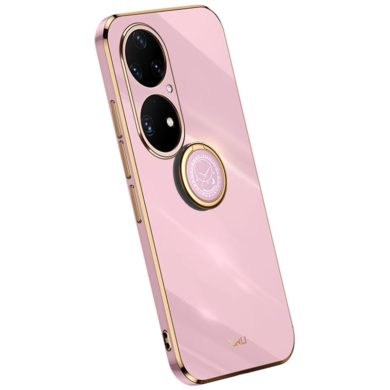 

Xinli Electroplating Frame TPU -telefonhülle Für Huawei P50 Pro 4G, Ring Kickstand Vollkameraschutzabdeckung - Lila, Huawei P50 Pro 4G