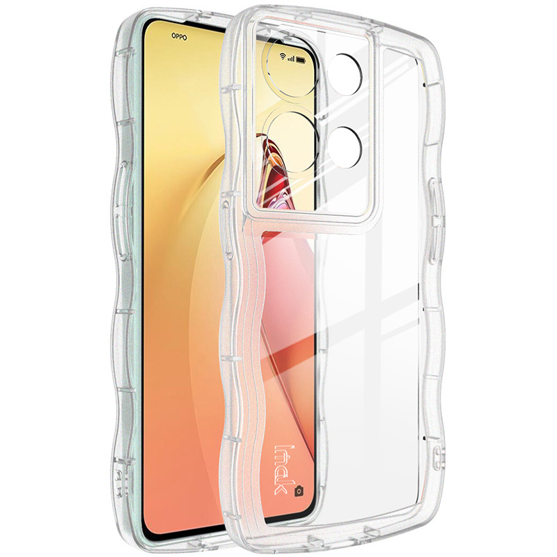 

IMAK Ux-8-serie Telefoncover Für Oppo Reno8 Pro 5G (globale Version) / Reno8 Pro+(china) 5G, Wellenform Rand TPU -mobiltelefongehäuse - Transparent, Oppo Reno8 Pro 5G (Global Version)