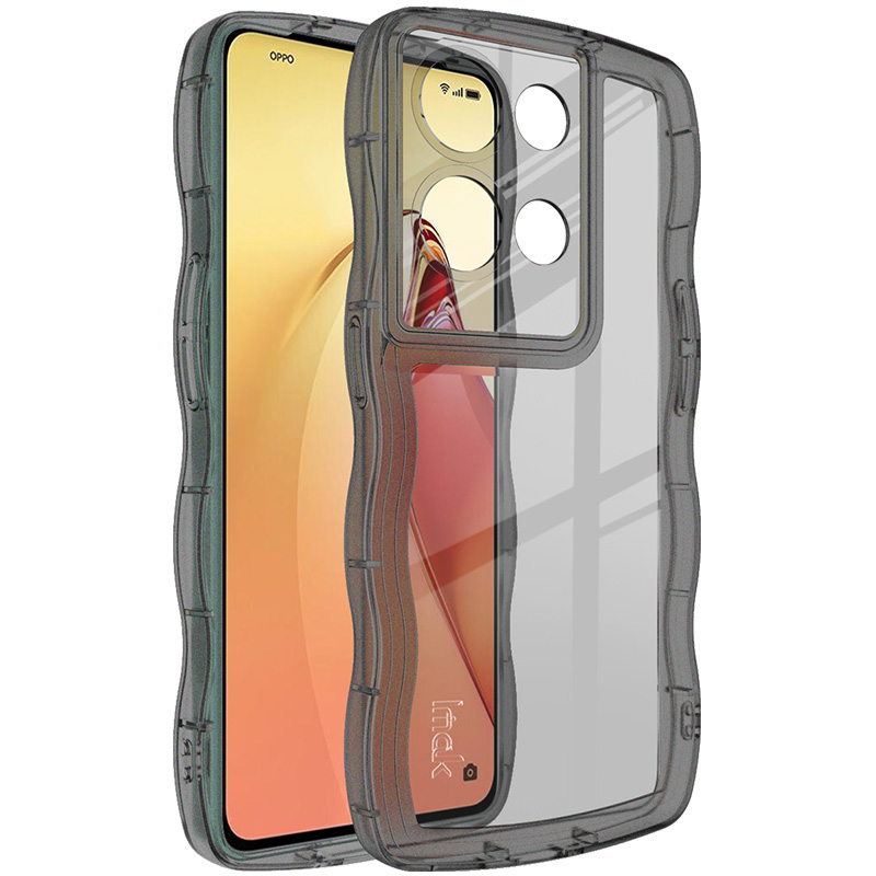 

IMAK Ux-8-serie Telefoncover Für Oppo Reno8 Pro 5G (globale Version) / Reno8 Pro+(china) 5G, Wellenform Rand TPU -mobiltelefongehäuse - Transparent Schwarz, Oppo Reno8 Pro 5G (Global Version)