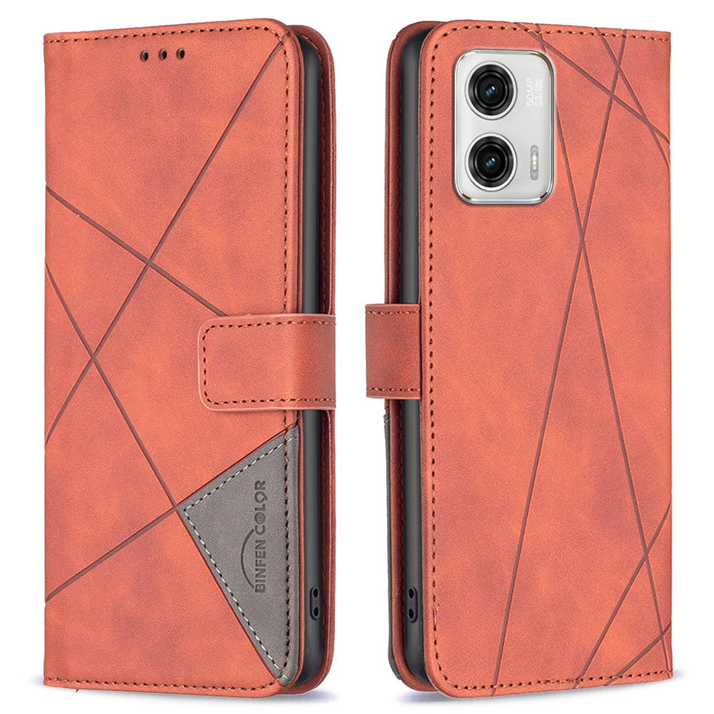 

Binfen Color Flip Leder-telefonhülle Für Motorola Moto G73 5G BF Imprinzipiertes Muster Serie-2 Style 05 Anti-fall-telefonabdeckungsbrieftasche - Braun, Motorola Moto G73 5G