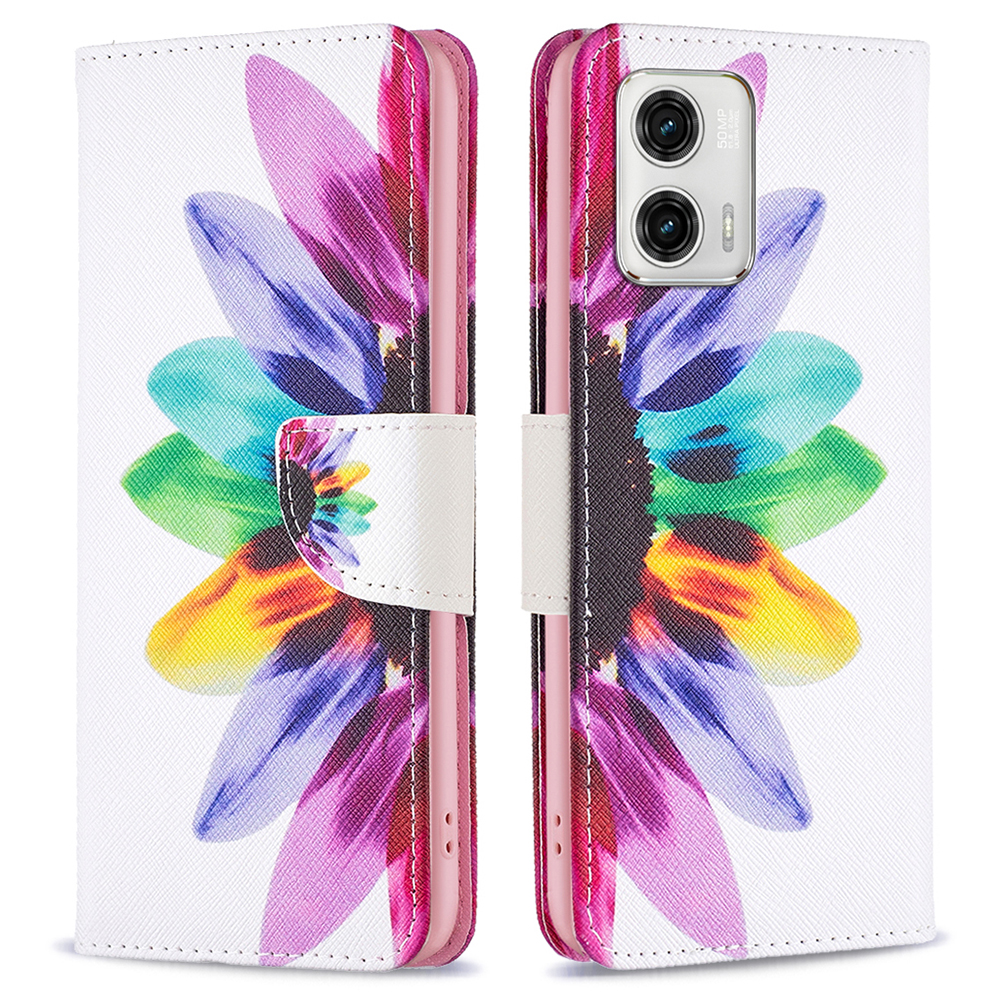 

Stoßdichtes Telefongehäuse Für Motorola Moto G73 5G BF Muster Druckleder Leder-1-muster Eingeprägter Telefonschale Flip Wallet Wallet Abdeckung - Sonnenblume, Motorola Moto G73 5G