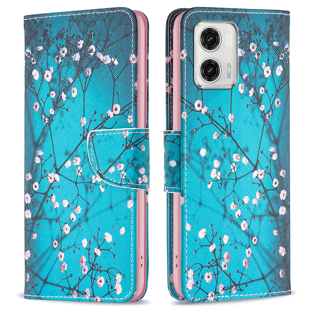 

Stoßdichtes Telefongehäuse Für Motorola Moto G73 5G BF Muster Druckleder Leder-1-muster Eingeprägter Telefonschale Flip Wallet Wallet Abdeckung - Pflaumenblüte, Motorola Moto G73 5G