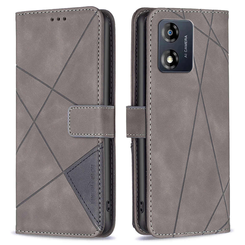 

Binfen Color Handy-abdeckung Für Motorola Moto E13 4G BF Imprinzipiertes Muster Serie-2-stil 05 Leder Anti-fall-handy-hülle Wallet-ständer - Grau, Motorola Moto E13 4G