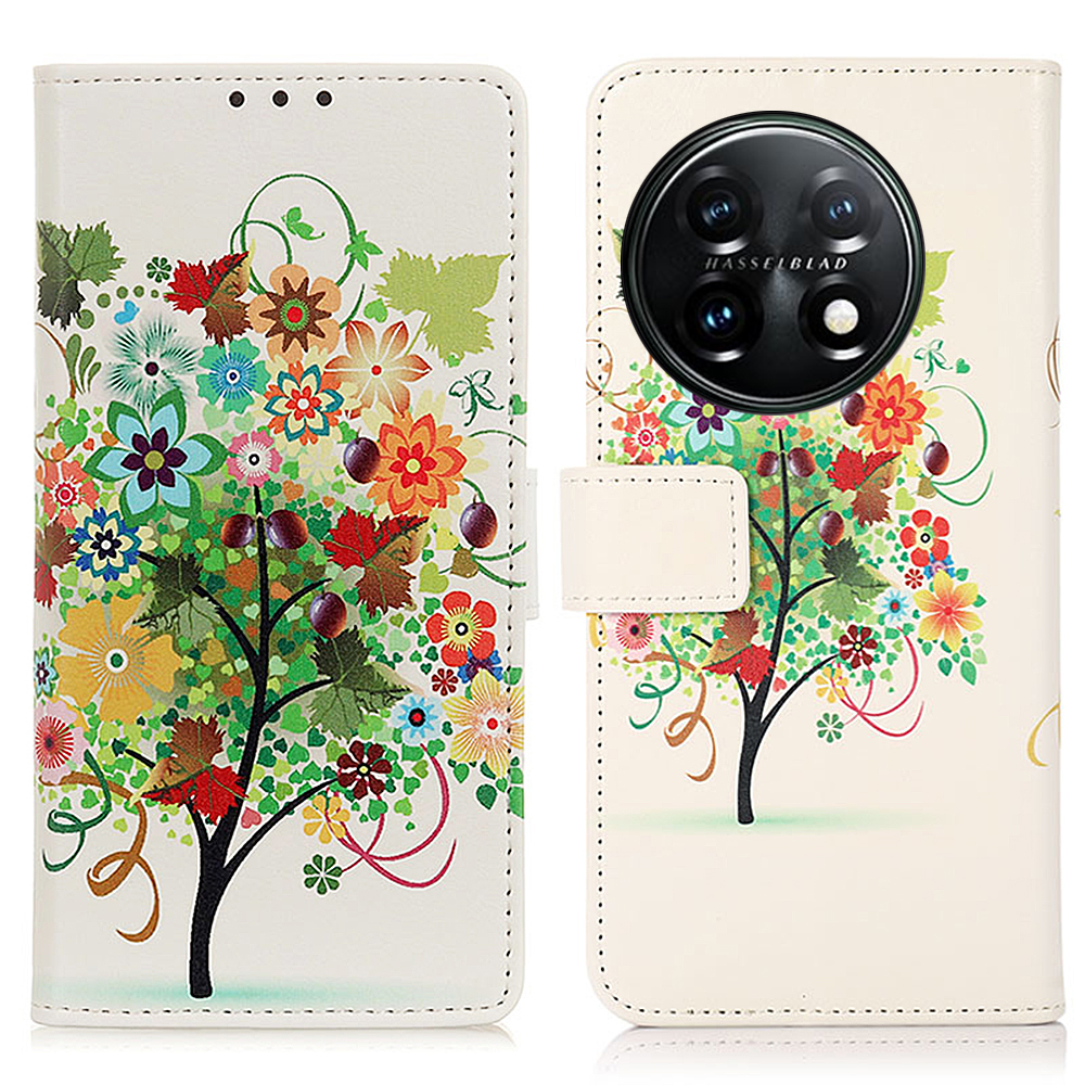 

Für OnePlus 11 5G Muster Druckphase PU Leder -ständer Brieftasche Flip Cover - Obstbaum, OnePlus 11 5G