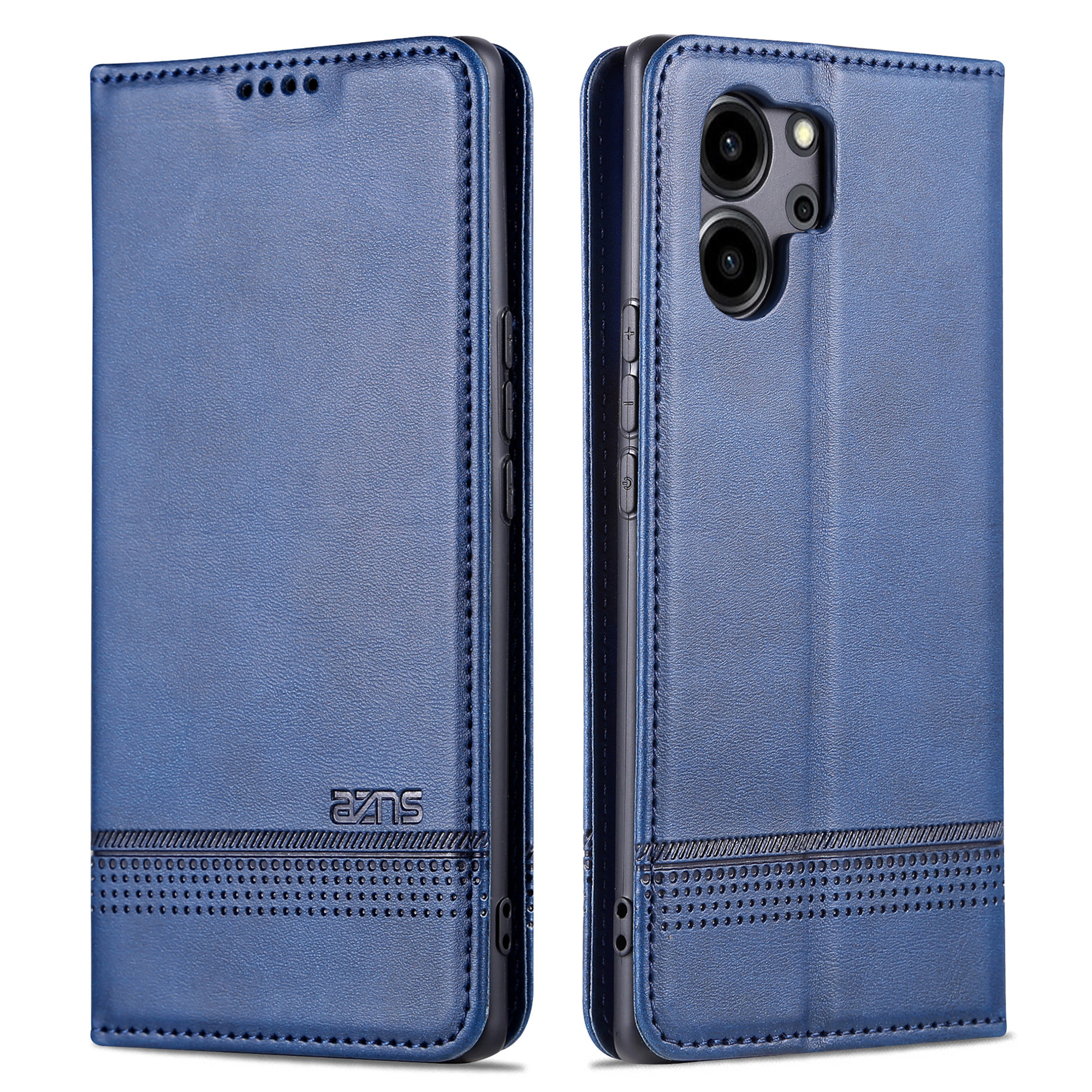 

Azns Für Ehren 80 SE 5G PU Leder Brieftasche Telefonhülle Flip Folio Stand Magnetic Auto-absorbed Schutzschutzabdeckung - Blau, Honor 80 SE 5G