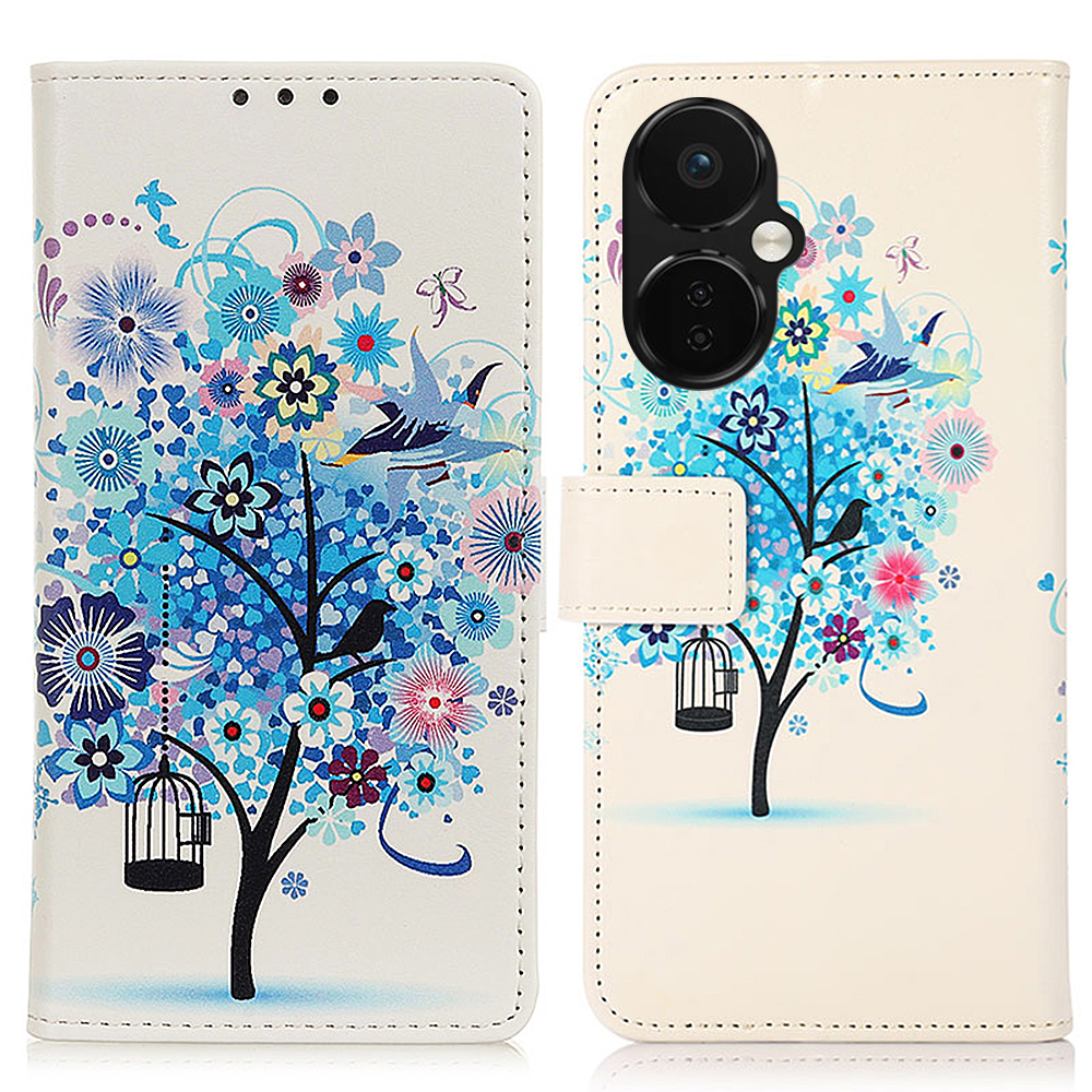 

Telefonleder -hülle Für OnePlus Nord CE 3 5G, Muster Druckstillhülle Telefonabdeckung - Blauer Baum, OnePlus Nord CE 3 Lite 5G