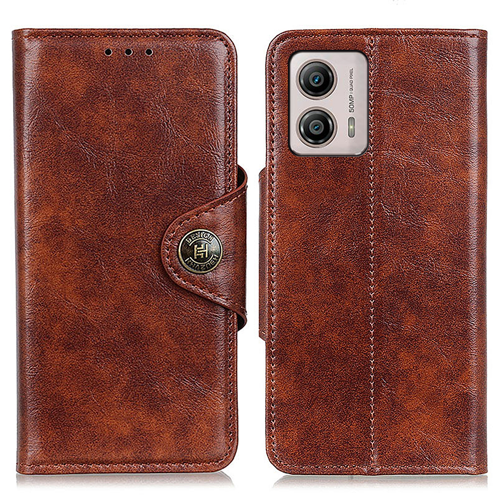 

Khazhen Für Motorola Moto G53 5G Handy Brieftaschenabdeckung Strukturierter PU -leder -telefonständer Gehäuse - Braun, Motorola Moto G53 5G