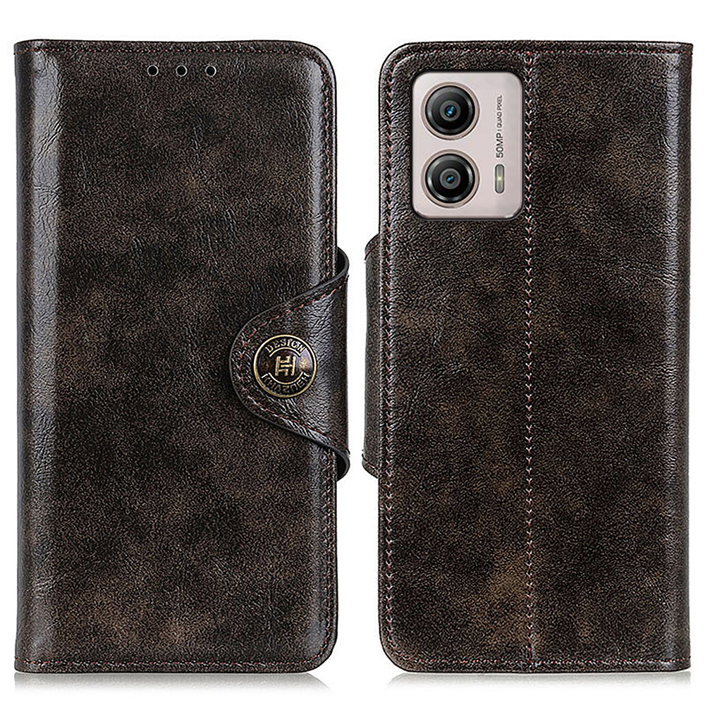 

Khazhen Für Motorola Moto G53 5G Handy Brieftaschenabdeckung Strukturierter PU -leder -telefonständer Gehäuse - Kaffee, Motorola Moto G53 5G