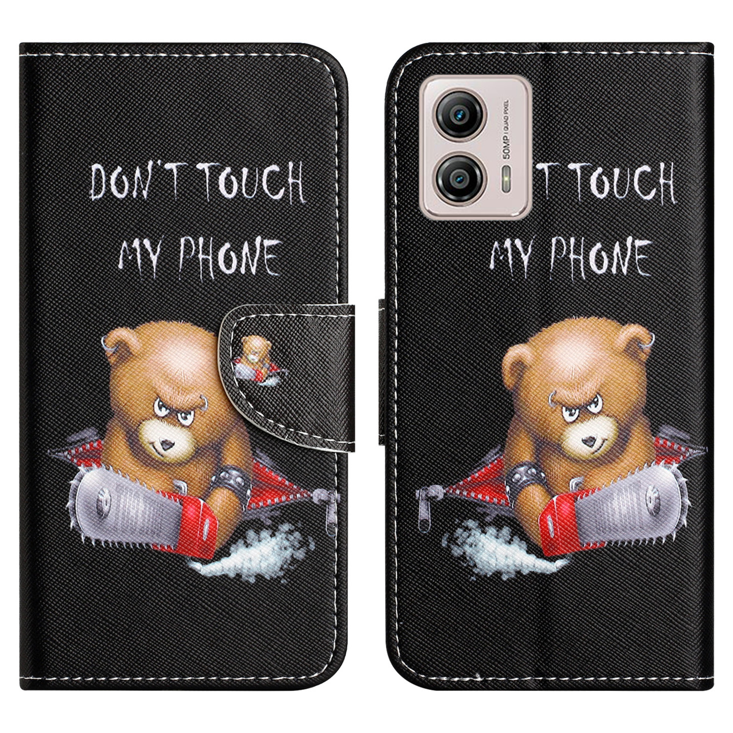 

Für Motorola Moto G73 5G Lederständer Phone Hülle Muster Druckkreuzstextur Anti-drop-brieftasche Abdeckung - Tragen, Motorola Moto G73 5G