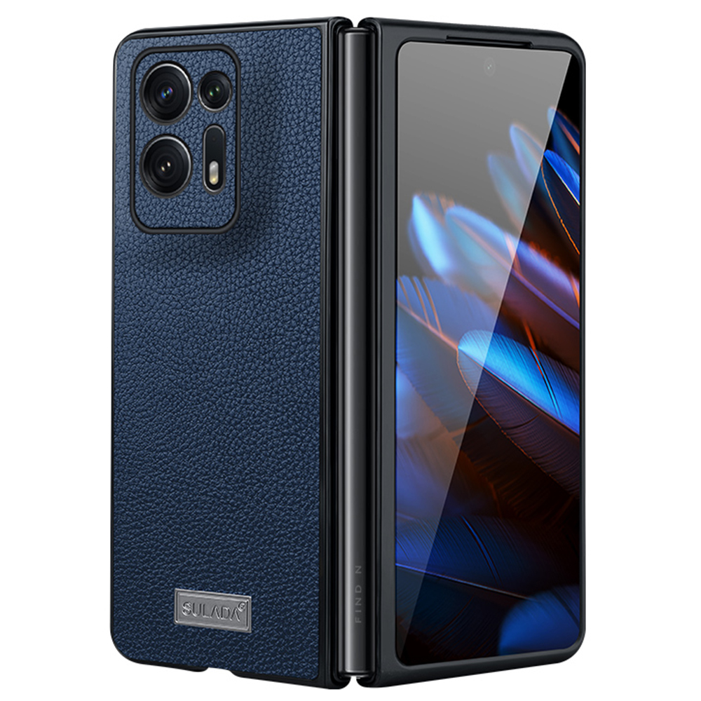 

Sulada Elektroplierendes Telefongehäuse Für Oppo Find N2 5g, Slim Fit PU Lederbeschichtete PC + TPU Hybrid -schutzabdeckung - Saphir, Oppo Find N2 5G