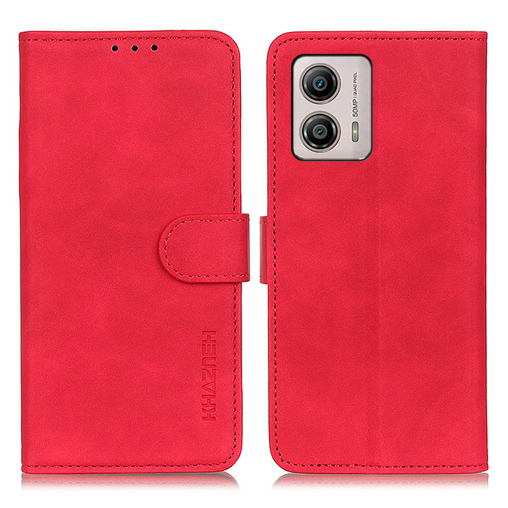

Khazneh Für Motorola Moto G53 5G Schockfeste Telefonhülle Retro Textur PU Leder Brieftasche Schutzhandyabdeckung - Rot, Motorola Moto G53 5G