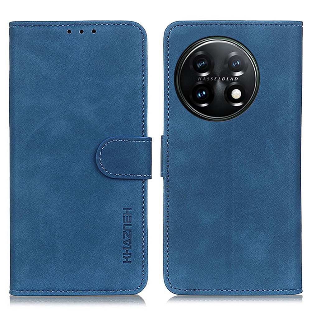 

Khazneh Für OnePlus 11 5G Leder Telefonhülle Retro Textur Anti-fall-telefonabdeckung Mit Brieftaschenstand - Blau, OnePlus 11 5G