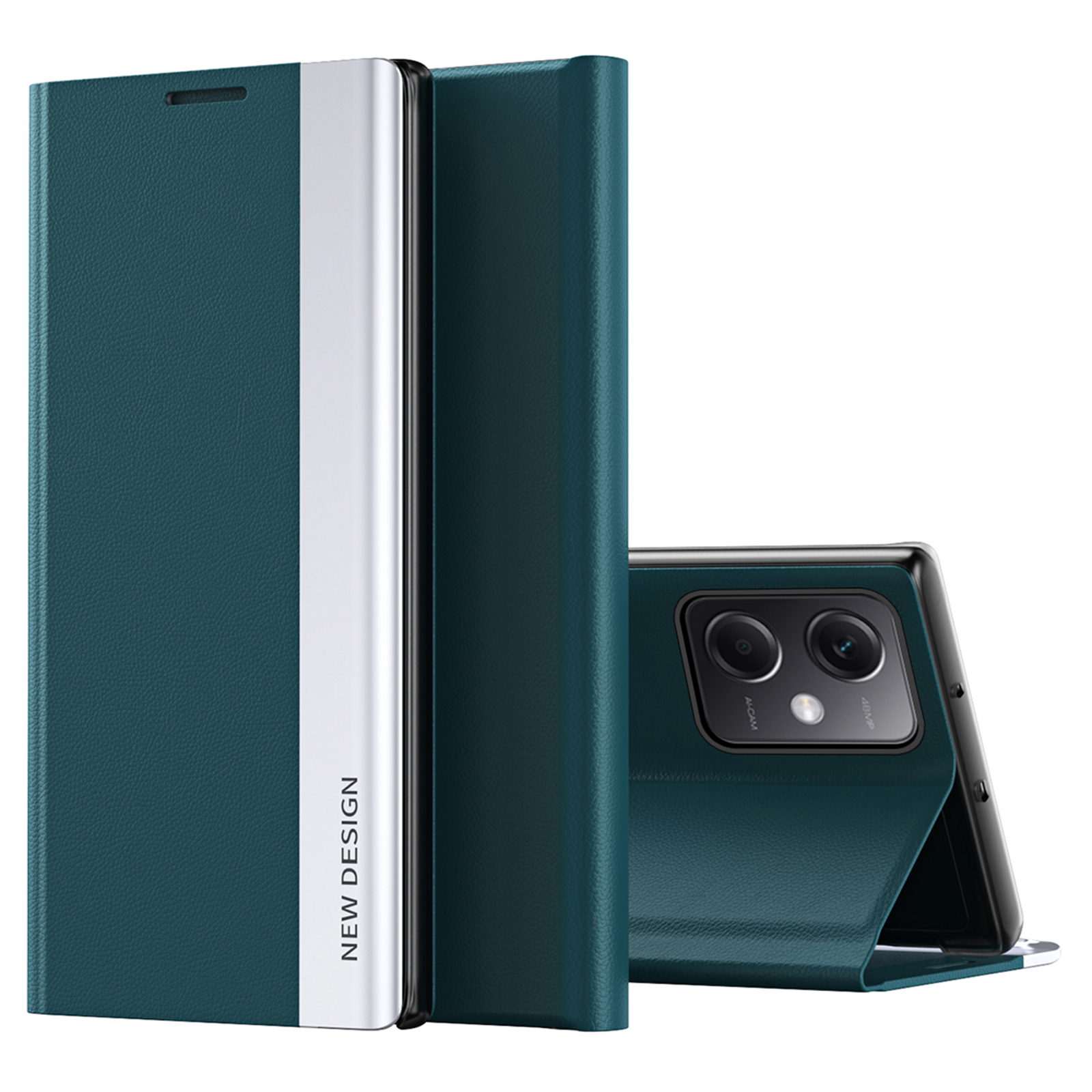 

Für Xiaomi Poco X5 Pro 5G / Redmi Note 12 Pro Speed ​​5g / Hinweis 12 Pro 5G PU Leather Stand Phone Hülle Elektroplieren Smartphone -abdeckung - Grün, Xiaomi Redmi Note 12 Pro 5G