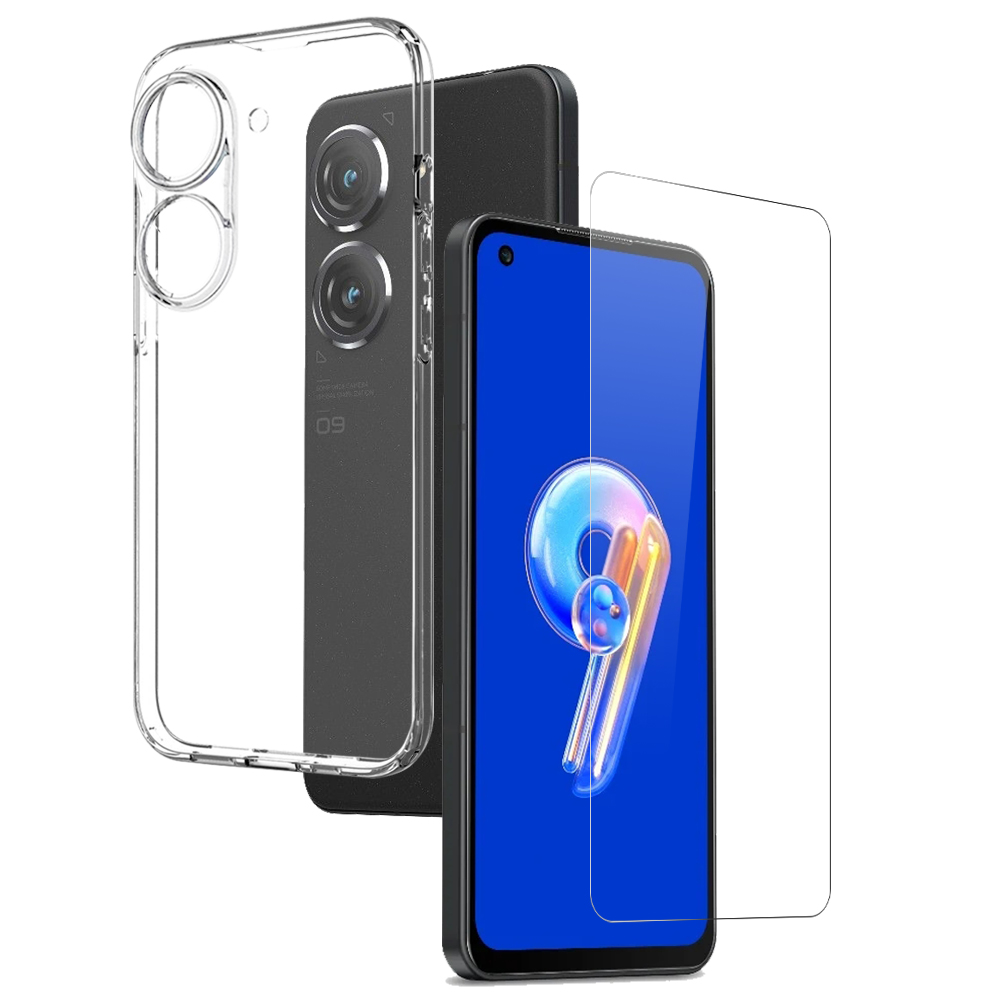 

Northjo Für Asus Zenfone 9 5G Telefonhülle TPU -abdeckung + HD Clear Tempered Glass Screen Protector - Transparent, Asus Zenfone 9 5G