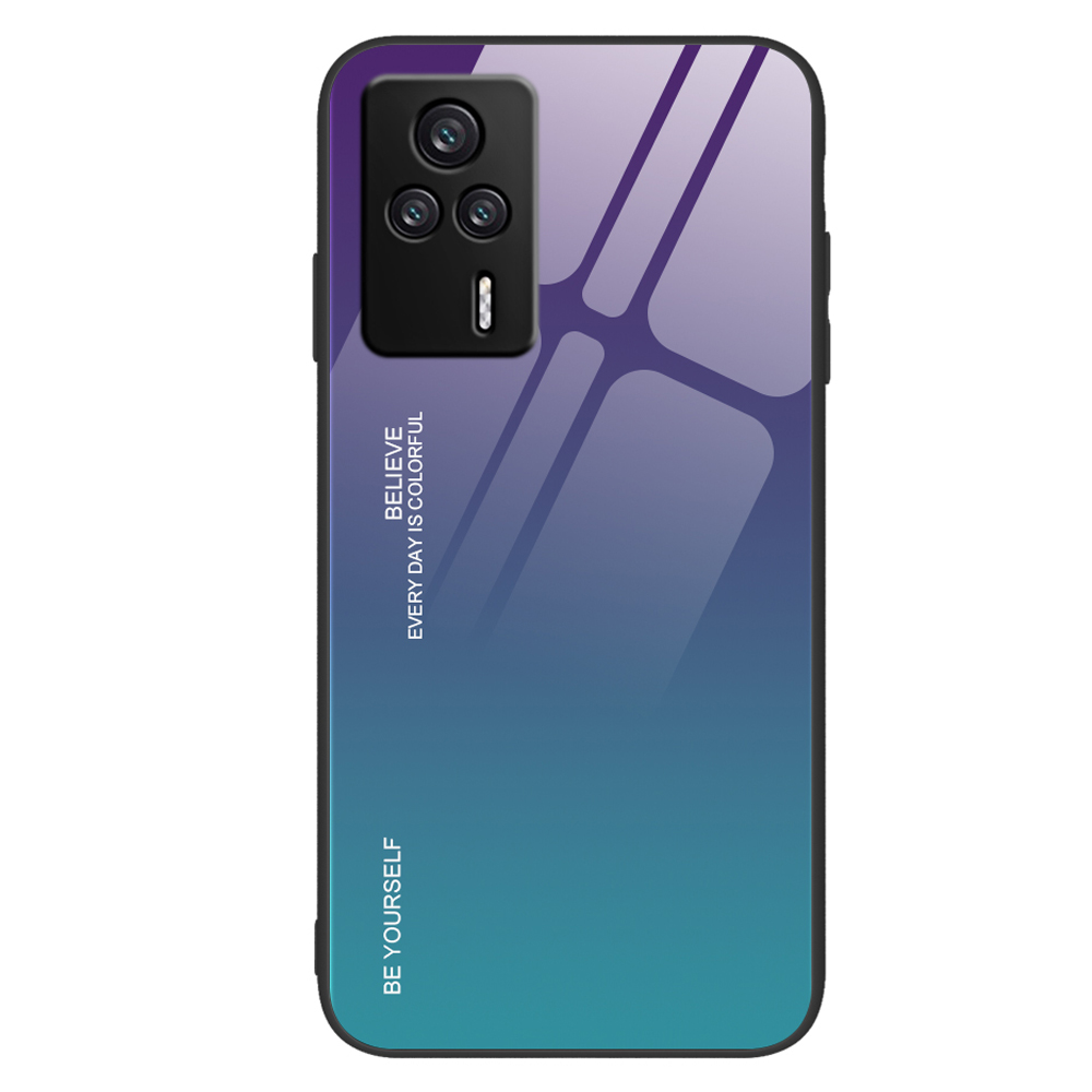 

Gradientenfarbe Phone Hülle Für Xiaomi Redmi K60E 5g, Hard -temperature + PC Back TPU -dropschutzabdeckung - Lila / Blau, Xiaomi Redmi K60E 5G