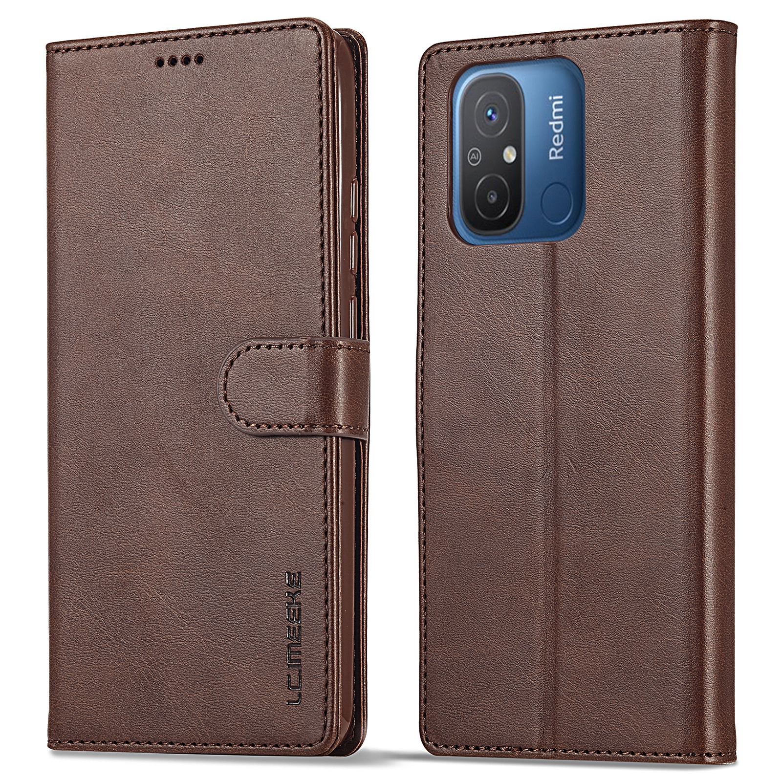 

Lc. Imeeke Für Xiaomi Redmi 12c 4g / 11a 4G Drop-proof-telefonhülle Kälbertextur Brieftasche Leder Handyabdeckung - Braun, Xiaomi Redmi 12C 4G