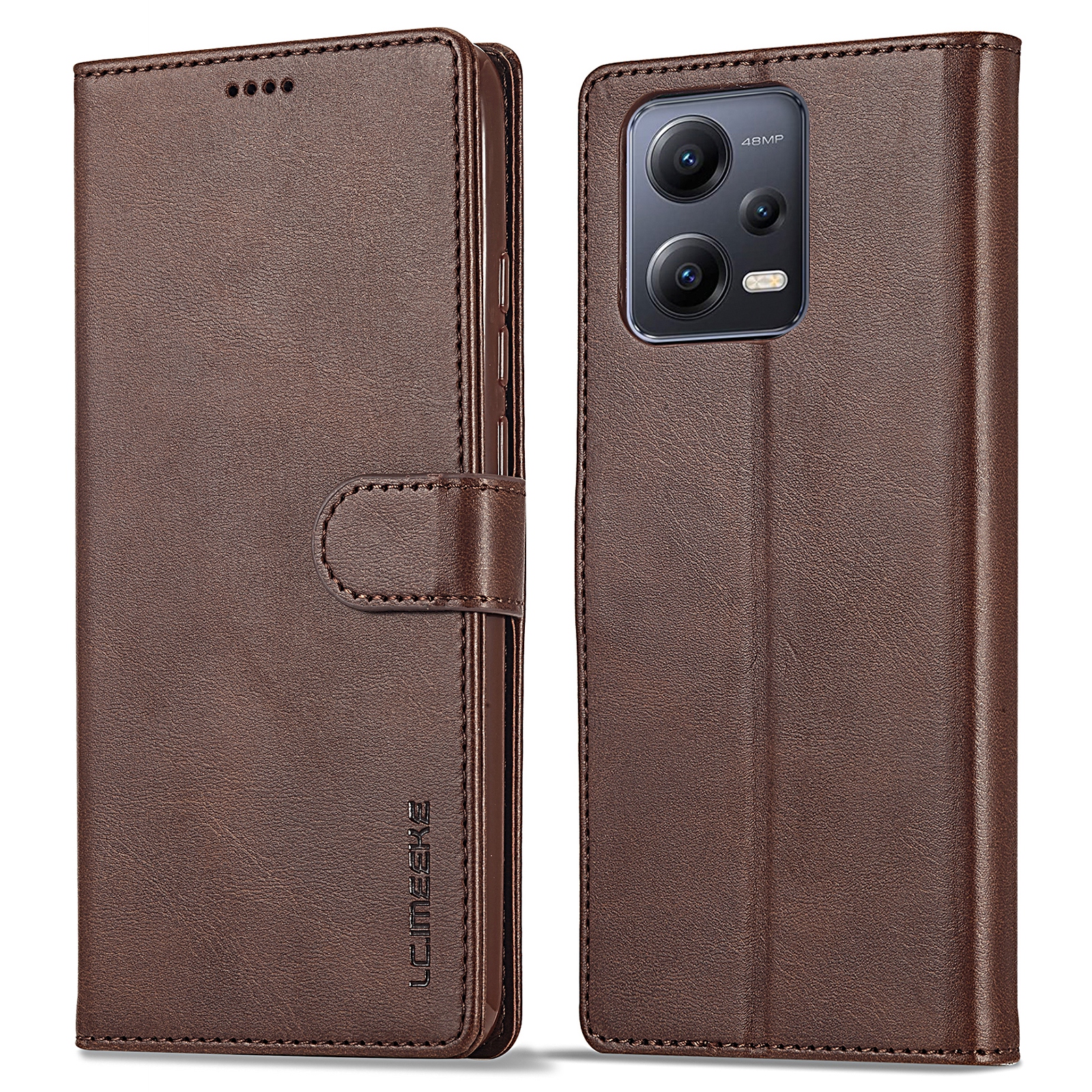 

Lc. Imaeke Für Xiaomi Redmi Note 12 Pro+ 5G Schutzhülle Wälte Textur Brieftasche Leder Anti-fall-fall Telefonabdeckung - Braun, Xiaomi Redmi Note 12 Pro+ 5G
