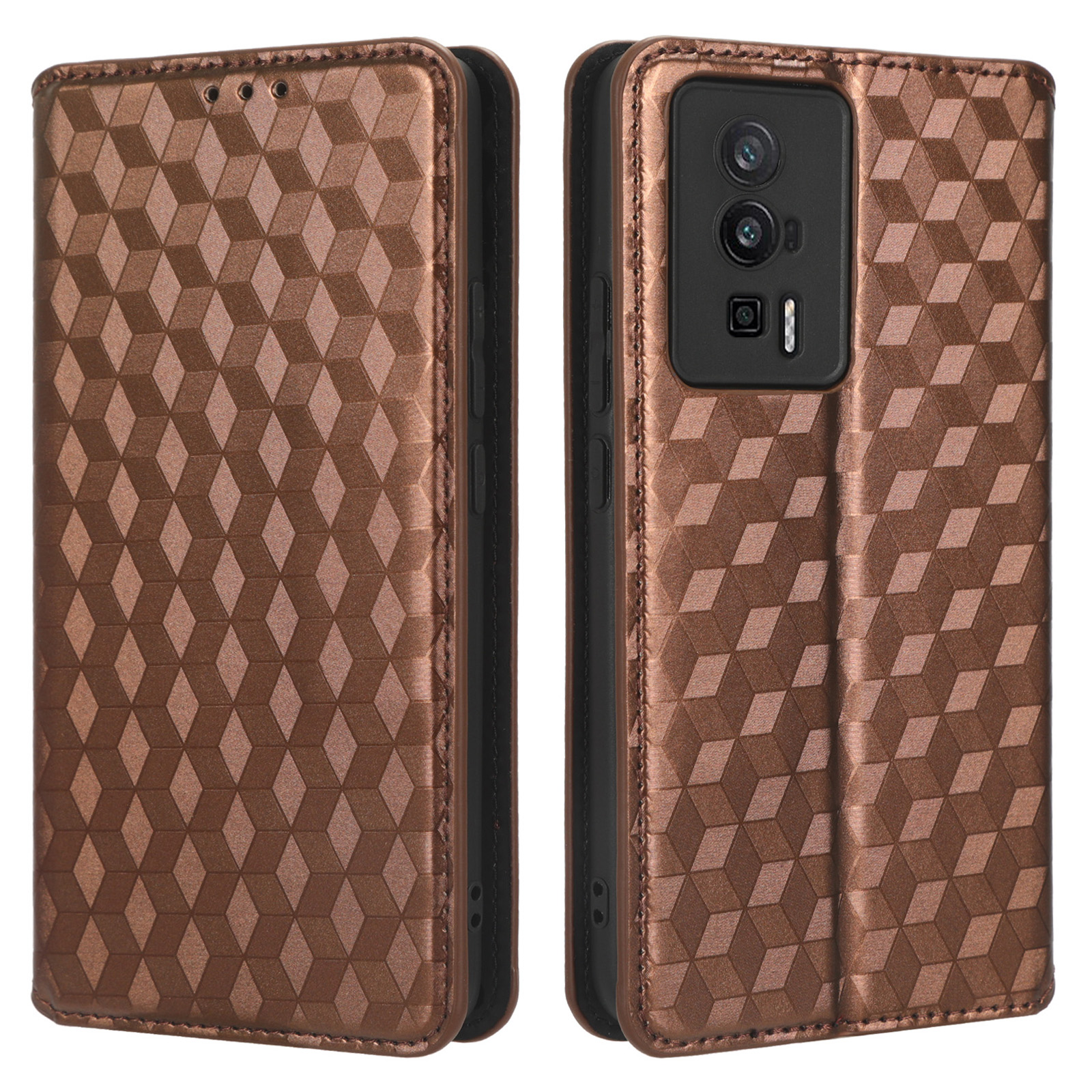 

Schocksicheres Telefonfall Für Xiaomi Redmi K60 Pro 5G / K60 5G / K60 Champion Edition, Flip Leder -telefon Cover Stand Wallet - Braun, Xiaomi Redmi K60 5G