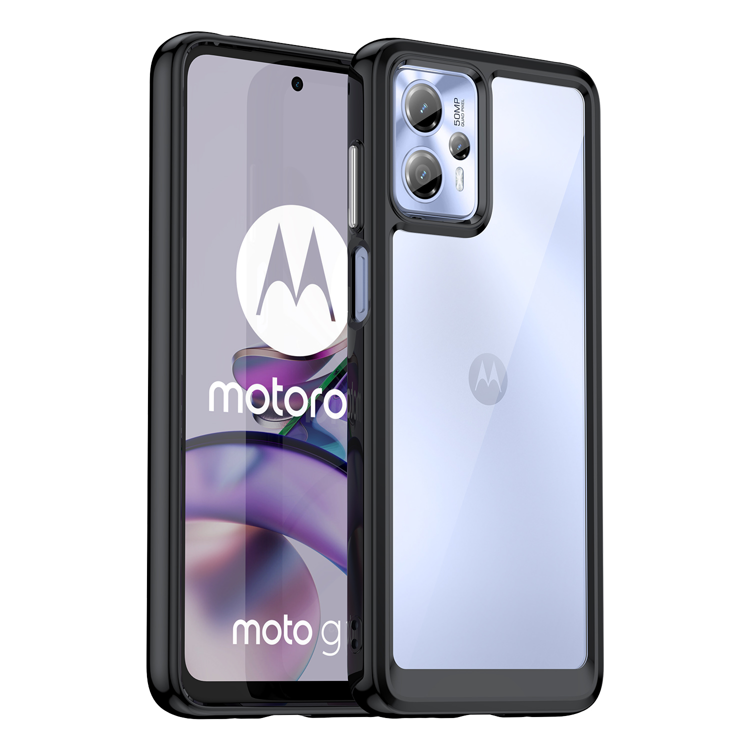 

Für Motorola Moto G13 4G / G23 4G TPU + Acryl-anti-drop-telefonhülle Schutzabdeckung - Schwarz, Motorola Moto G13 4G