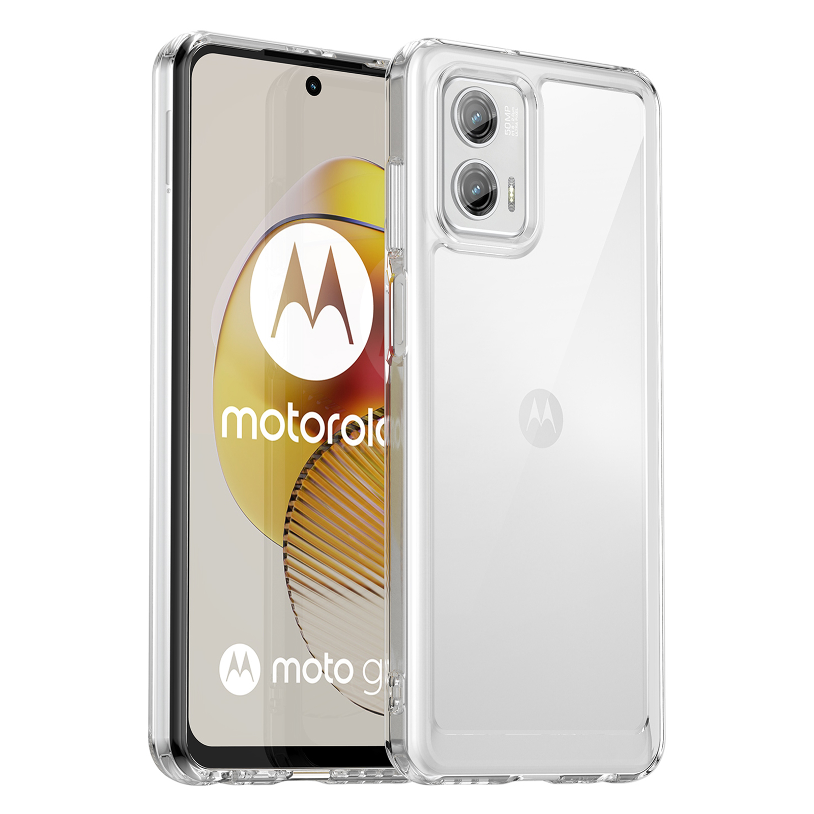 

Für Motorola Moto G73 5G Schock-absorbierende TPU + Acryl-telefonhülle Schutz Zurück - Transparent, Motorola Moto G73 5G