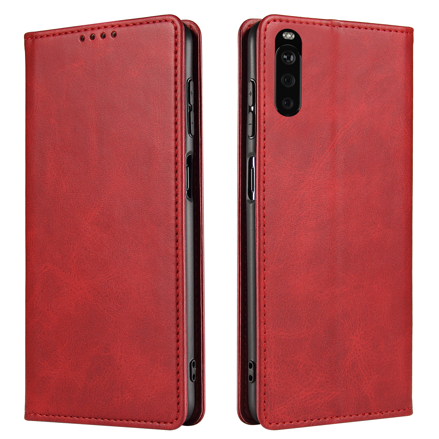 

Für Sony Xperia 10 III 5G / Xperia 10 III Lite PU Leder Business Phone Hülle Wallet Stand Magnetic Absorption Flip Cover - Rot, Xperia 10 III 5G