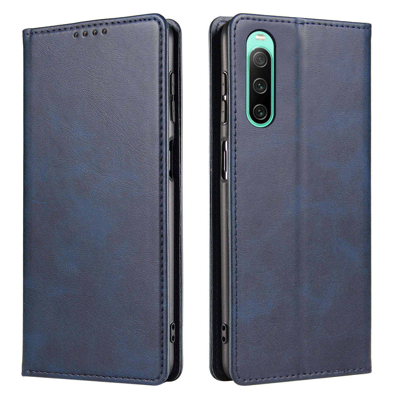

Anti-drop-telefonhülle Für Sony Xperia 10 IV 5g, Business Style PU Leder Flip Phone Brieftasche Cover Ständer - Blau, Sony Xperia 10 IV 5G