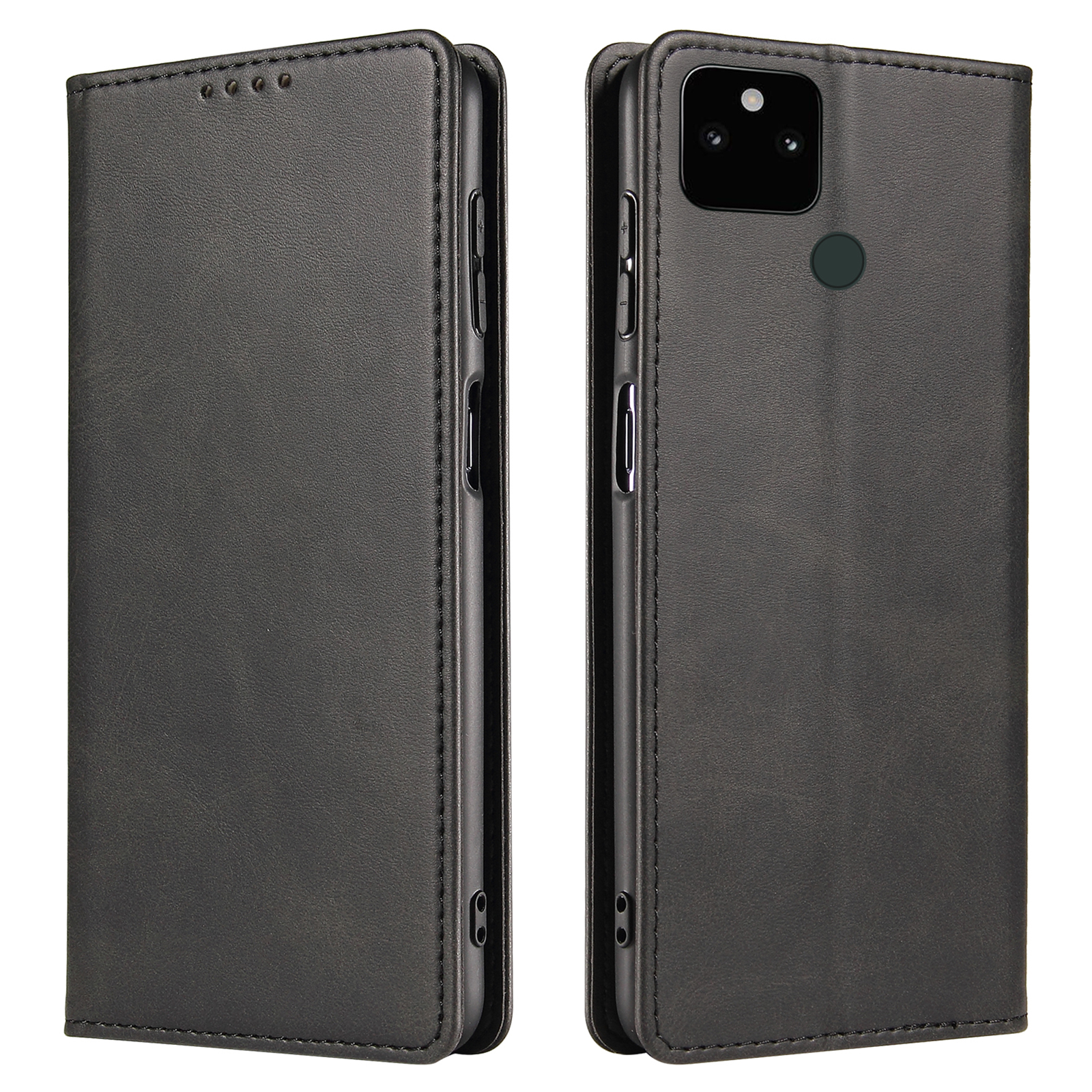 

Für Google Pixel 5a 5G Business Style Protecice Telefon Hülle PU Leder Brieftasche Anti-scratch-telefonabdeckung - Schwarz, Google Pixel 5a 5G