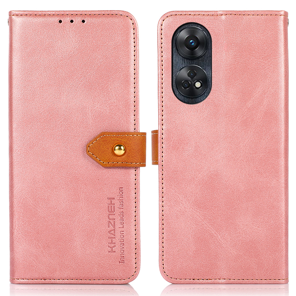 

Khazneh Für Oppo Reno8 T 4G Kowide Textur Hülle Goldknopf PU Leder Brieftasche Mit Ständer - Roségold, Oppo Reno8 T 4G