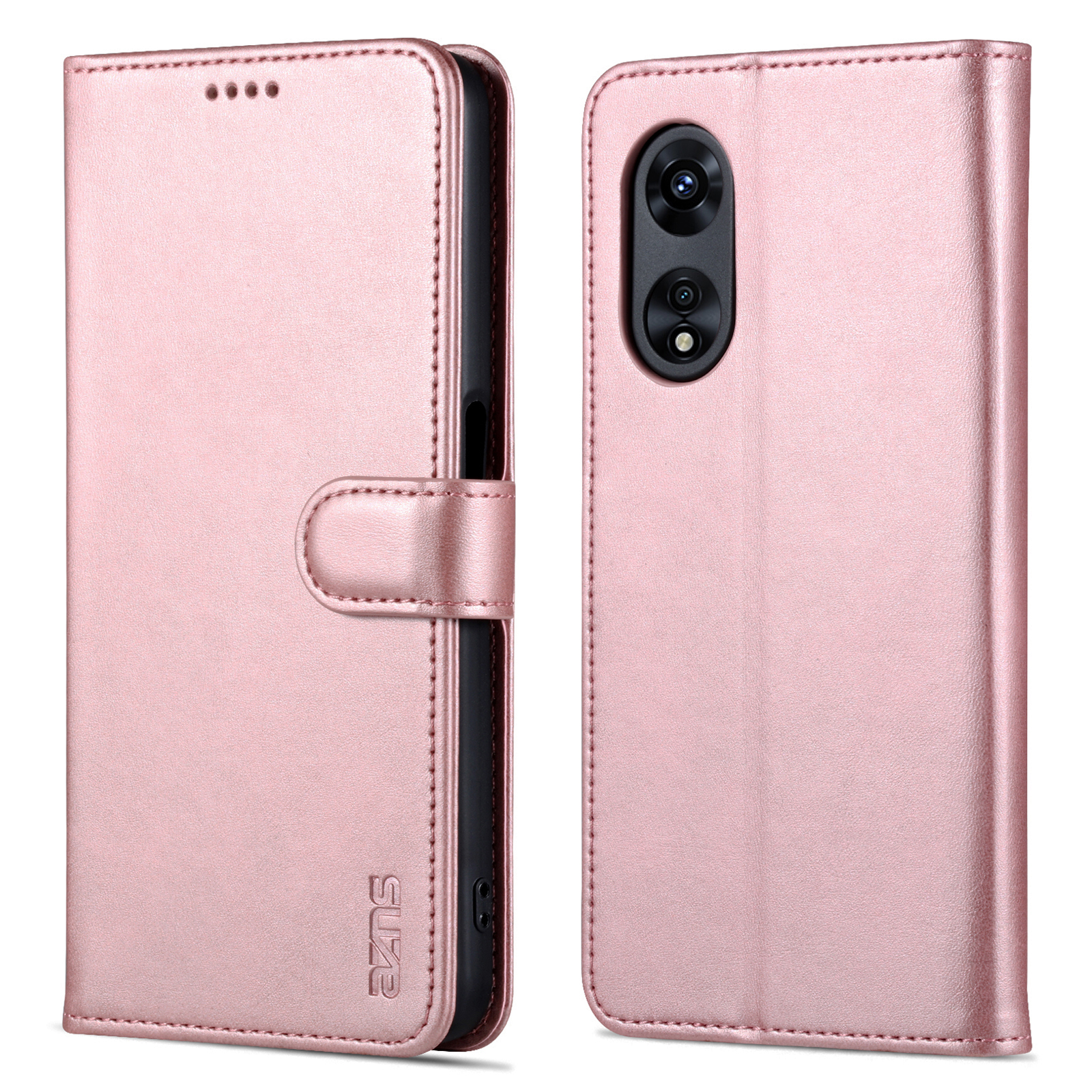 

Azns Für Oppo A58 5G / A58x 5G / A78 5G Kuhlädenstextur Leder Flip Cover Magnetic Stand Wallet Telefonhülle - Roségold, Oppo A58 5G