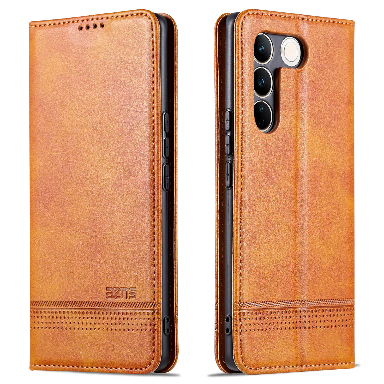 

Azns Für Vivo S16 / S16 Pro Phone Stand Hülle PU Leder Brieftasche Magnetische Telefonabdeckung - Braun, vivo S16
