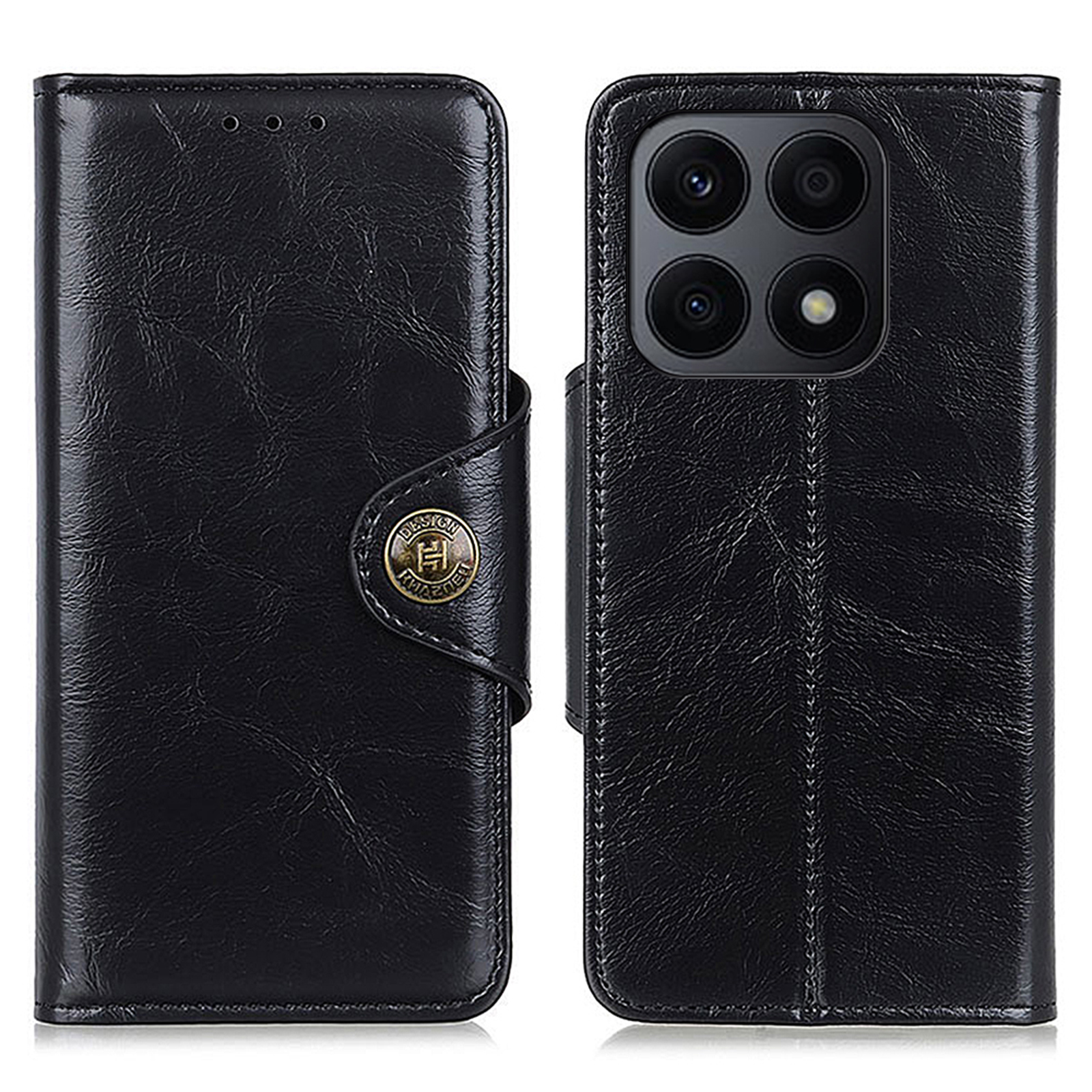 

Khazhen Für Ehren X8a 4G PU Leder Hülle Wallet Design Strukturierter Standschutzabdeckung - Schwarz, Honor X8a 4G