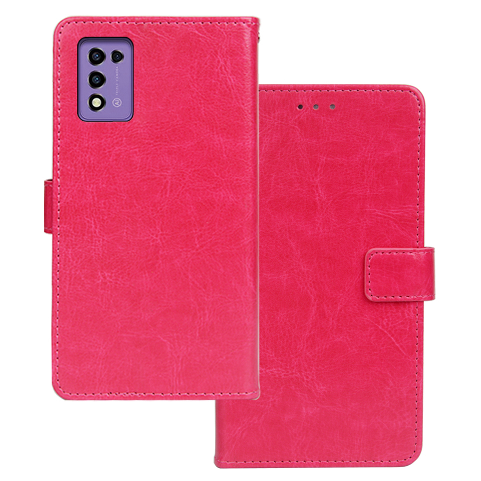 

Idewi Für ZTE Libero 5G III PU Leder Brieftasche Case Crazy Horse Textur Schutzhelfer - Rose, ZTE Libero 5G III