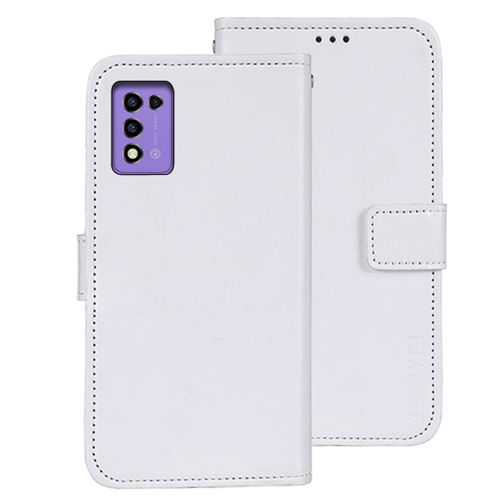 

IDEWEI Für ZTE Libero 5G III Telefon Brieftaschenabdeckung PU Leder Vollschutz Telefonhülle - Weiss, ZTE Libero 5G III