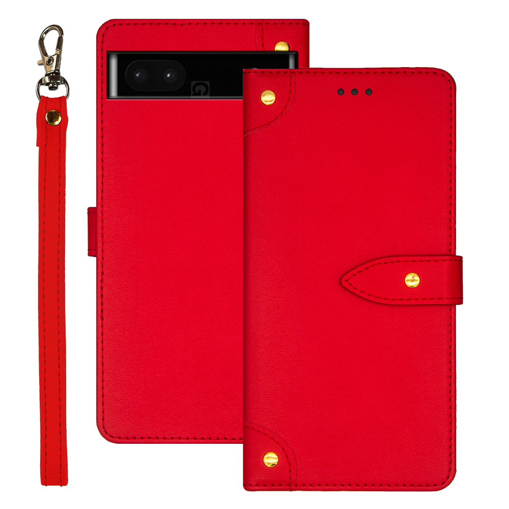 

IDEWEI -telefonhülle Für Google Pixel 7a Lederschockdelie -telefonabdeckung Mit Kartensteckplätzen - Rot, Google Pixel 7a