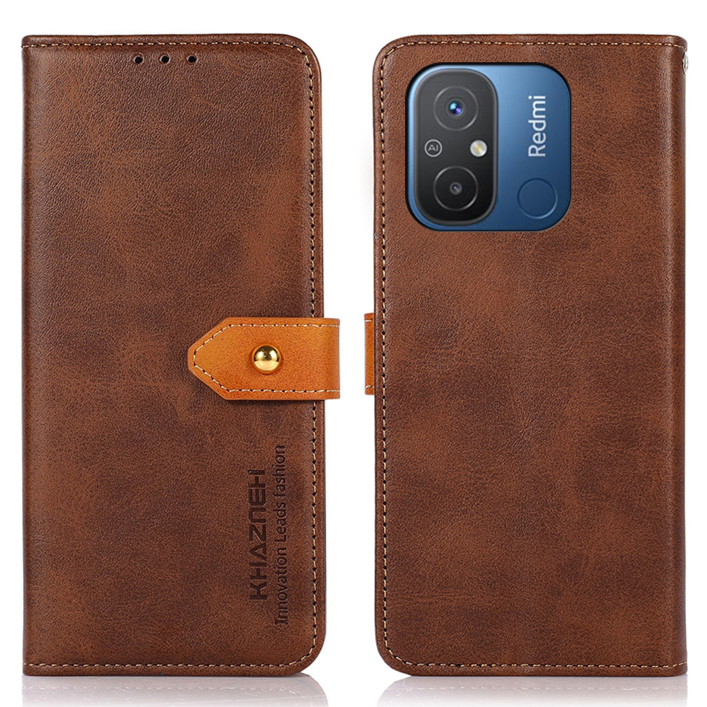 

Khazneh Für Xiaomi Redmi 12c 4g / 11a 4G Kuhlädenstextur Flip Leder Brieftasche Abdeckständer Anti-drop-telefonhülle - Braun, Xiaomi Redmi 12C 4G
