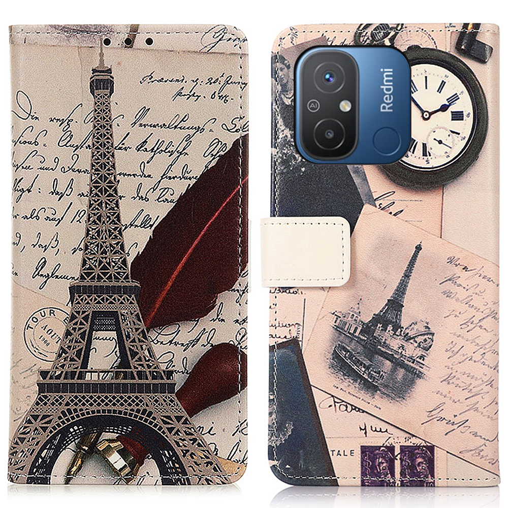 

Telefonkoffer Für Xiaomi Redmi 12c 4g / 11a 4G Muster Druckbrieftasche Ständer Anti-kratzer-leder-telefonabdeckung - Turm Und Feder, Xiaomi Redmi 12C 4G