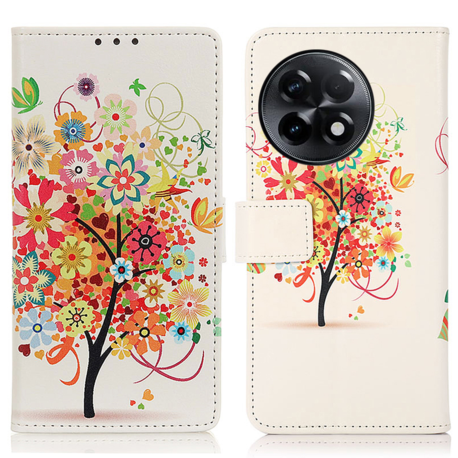 

Für OnePlus Ace 2 5G Muster Druckphase Case Wallet Stand PU Leder Schutz Telefonabdeckung - Roter Baum, OnePlus Ace 2 5G