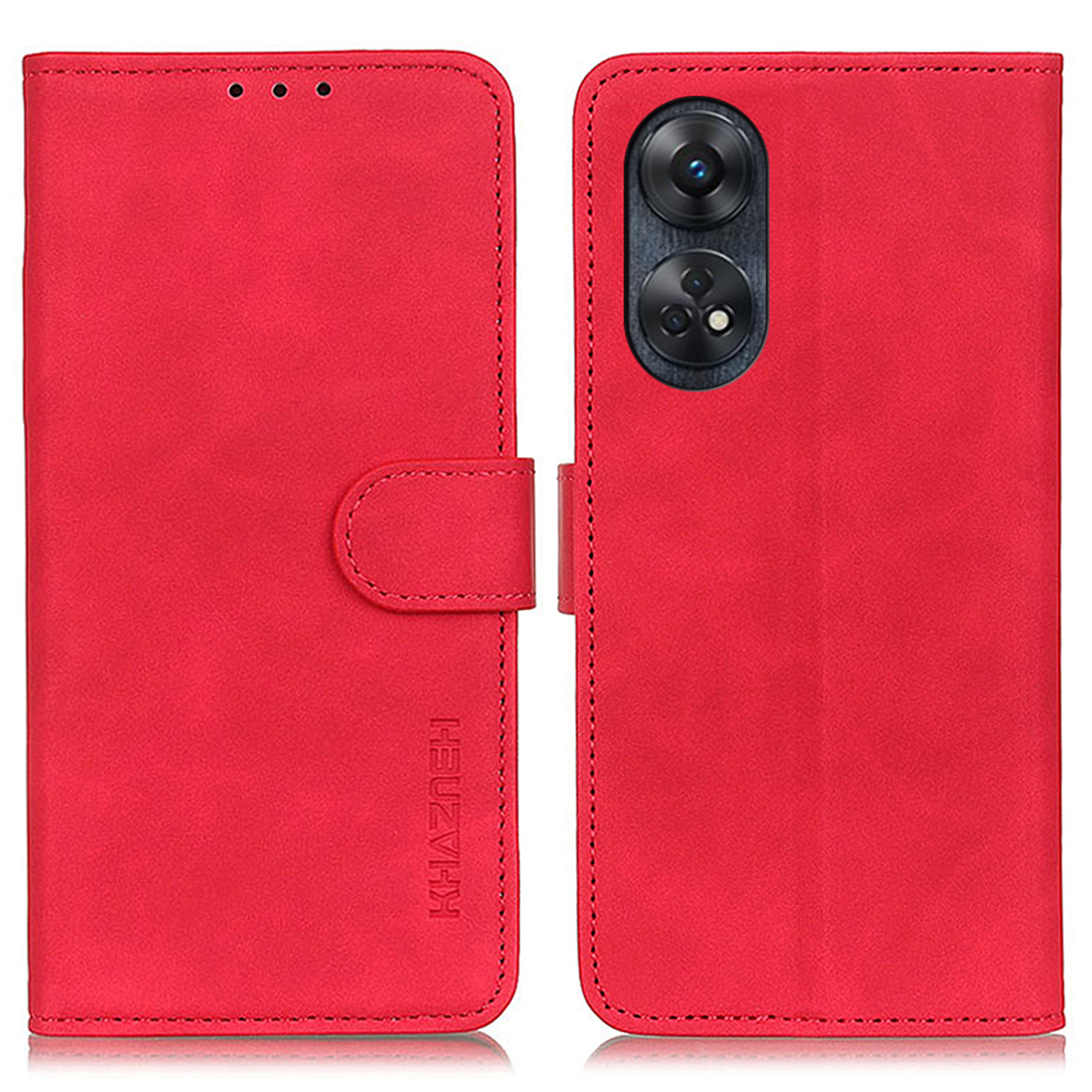 

Khazneh Für Oppo Reno8 T 4G Retro Texture Phone Hülle PU Leder -stand Wallet Telefonabdeckung - Rot, Oppo Reno8 T 4G