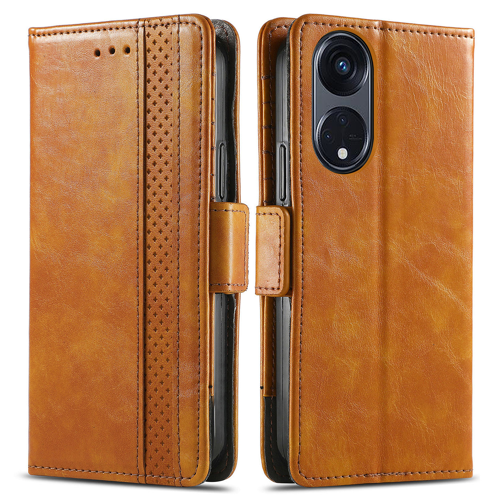 

Caseneo 002 Serie Telefonkoffer Für Oppo Reno8 T 5g / A1 Pro 5g, PU -leder -brieftasche -abdeckung Spleißen - Hellbraun, Oppo Reno8 T 5G