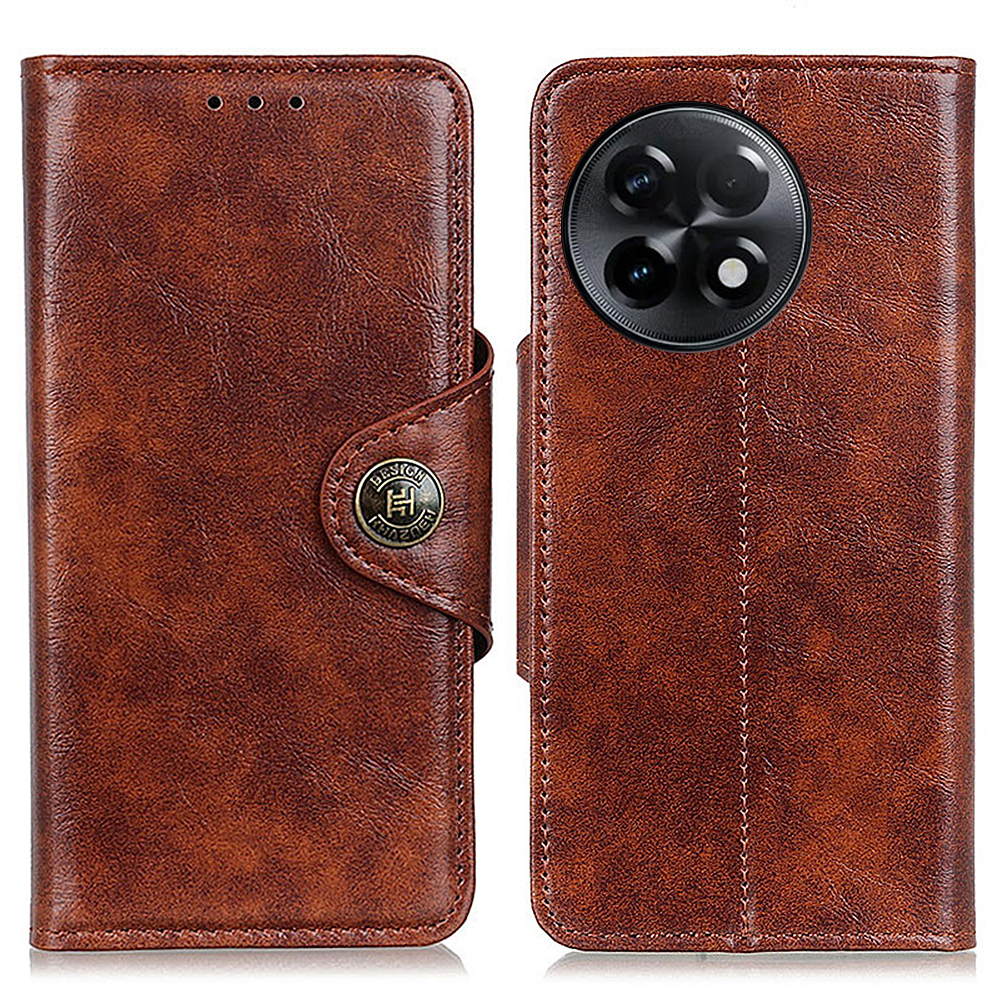 

Khazhen Telefonkoffer Für OnePlus Ace 2 5g, PU Leder Brieftasche Strukturierte Standschutz Telefonabdeckung - Braun, OnePlus Ace 2 5G
