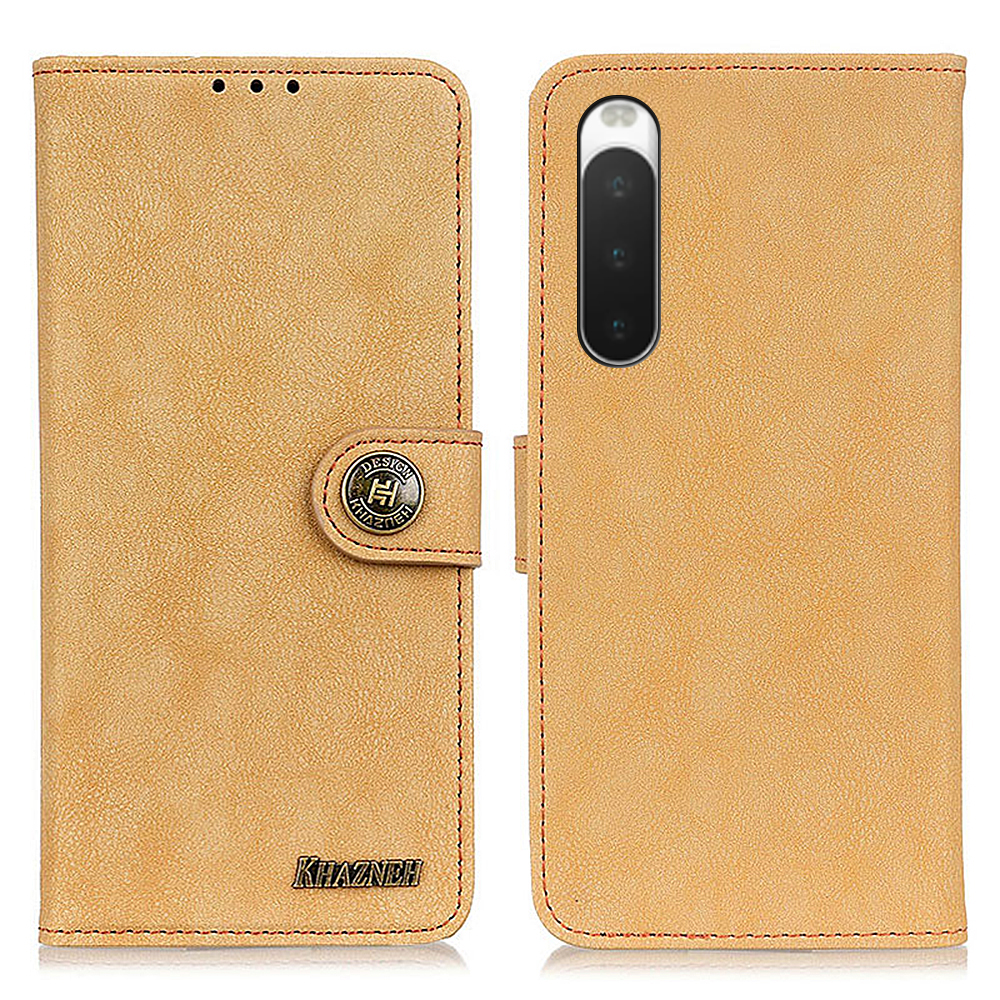 

Khazhen Für Sony Xperia 10 V Split Leder Telefon Brieftasche Abdeckung Retro Stand Telefonkoffer - Khaki, Sony Xperia 10 V