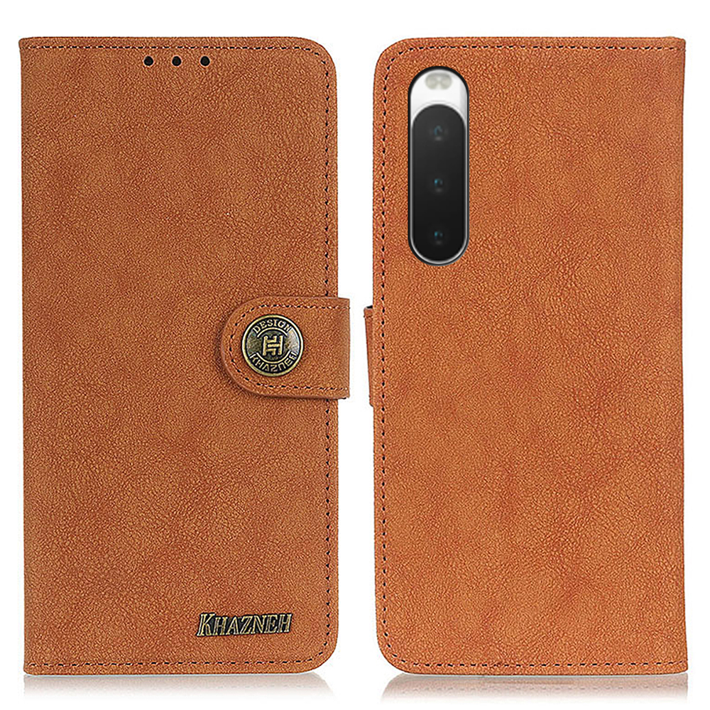 

Khazhen Für Sony Xperia 10 V Split Leder Telefon Brieftasche Abdeckung Retro Stand Telefonkoffer - Braun, Sony Xperia 10 V