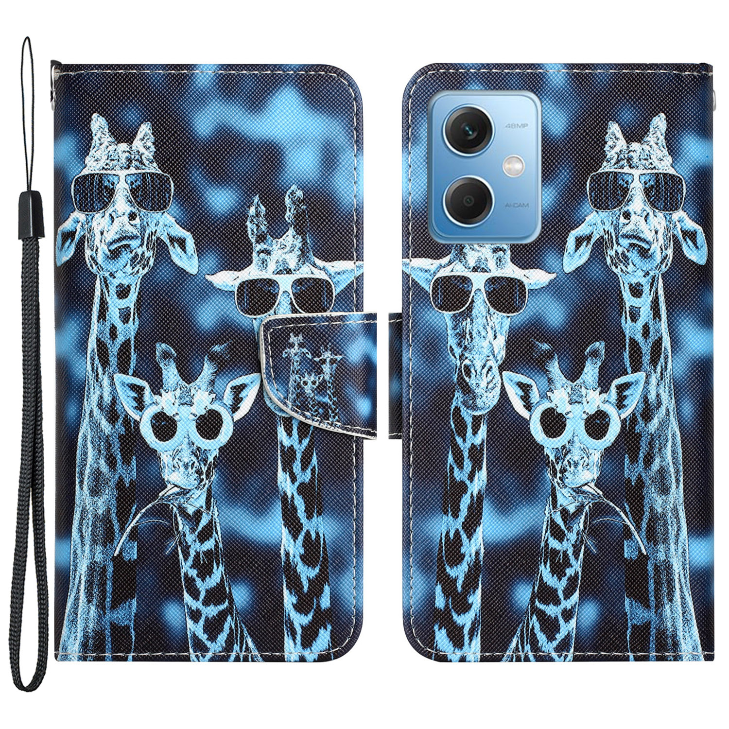 

Für Xiaomi Redmi Note 12 5g / Anmerkung 12 5G (China) / Poco X5 5G Telefonhülle PU Ledermuster Gedrucktem Ständer Brieftasche Abdeckung - Giraffen, Xiaomi Redmi Note 12 5G (India)