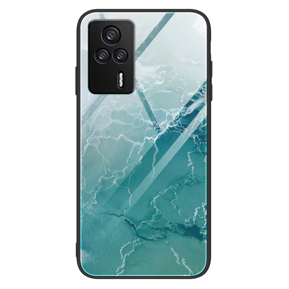 

Für Xiaomi Redmi K60E 5G Schockdes Telefonhülle Marmormuster Temperiertes Glas + PC + TPU -telefonabdeckung - DL04, Xiaomi Redmi K60E 5G