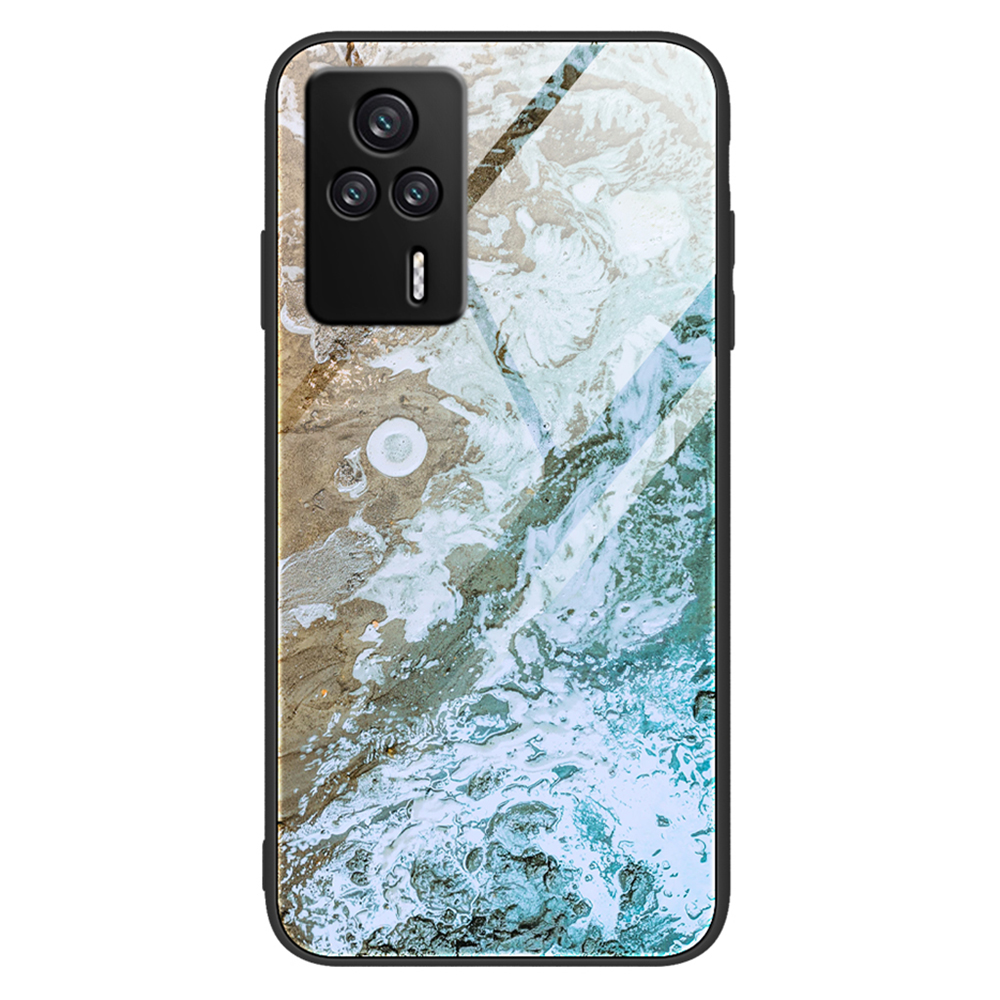 

Für Xiaomi Redmi K60E 5G Schockdes Telefonhülle Marmormuster Temperiertes Glas + PC + TPU -telefonabdeckung - DL06, Xiaomi Redmi K60E 5G
